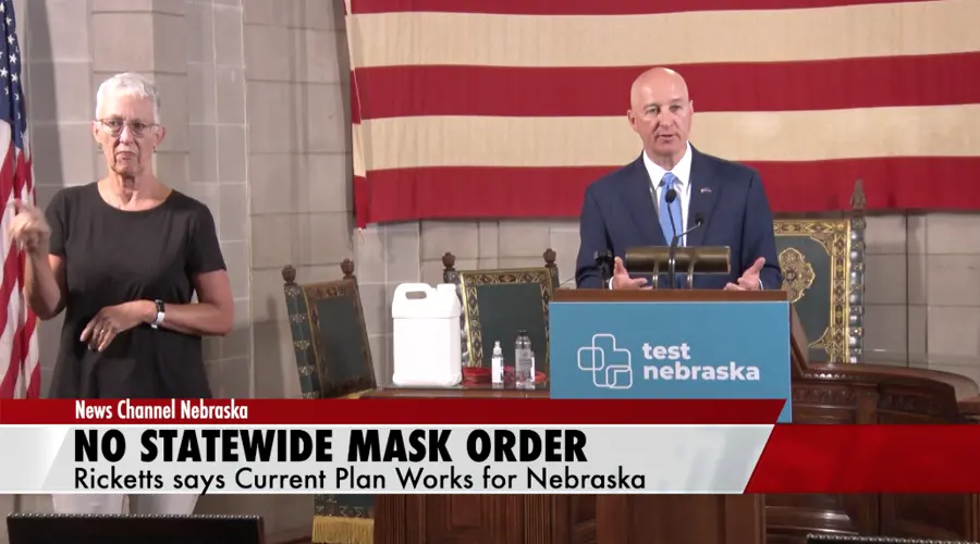 Ricketts: Mask Order isn't what Nebraska Needs
