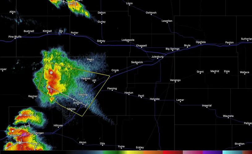 Severe thunderstorm warning: Logan, Weld Counties