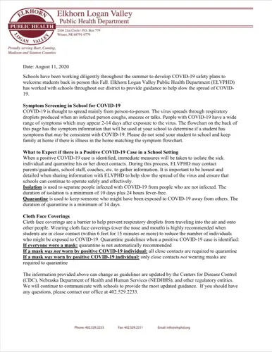 Norfolk Public Schools Letter to Parents Ahead of Return to School
