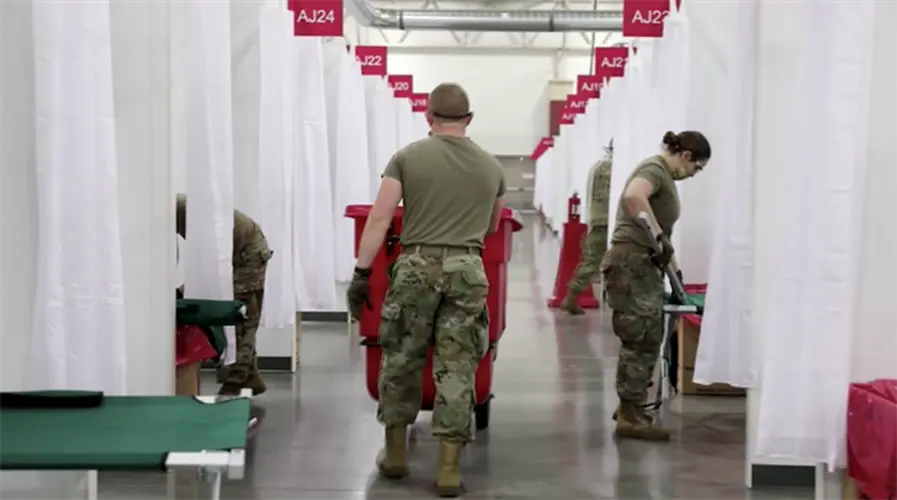 Wisconsin Setting Up Field Hospital
