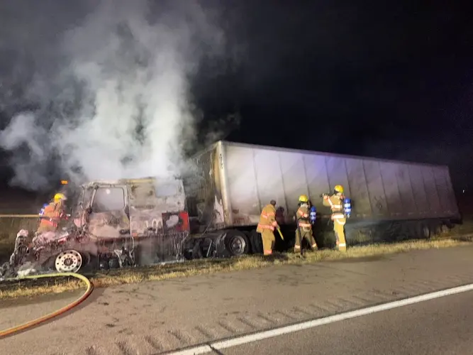 Fiery crash closes Interstate 80 near Brady Wednesday