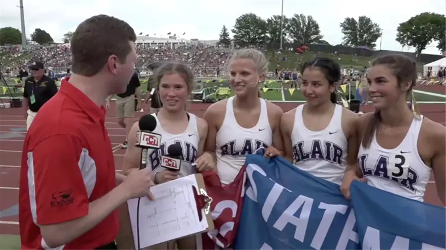 VIDEO: Blair girls set 4x100M relay record