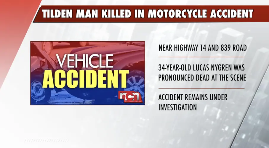 Death in Tilden motorcycle accident