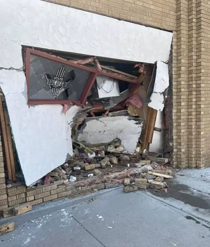 Van crashes into Central City movie theater