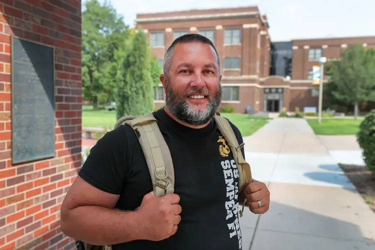 20 years ago, UNK senior Lance Blythe left college to serve his country