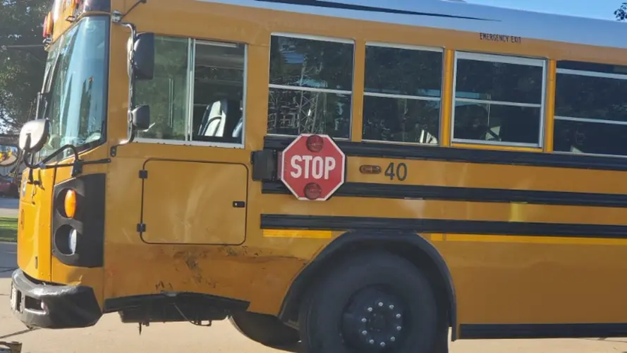 SUV collides with school bus in Hastings