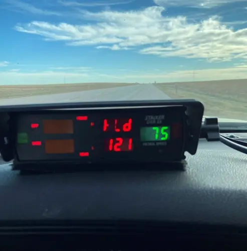 Trooper pulls over driver going 121 mph