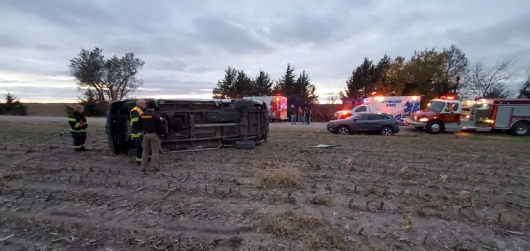 Pickup rollover near Wymore, injures driver and passenger