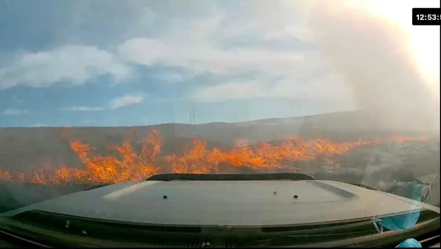 Grass fire ignites south of Ogallala Tuesday