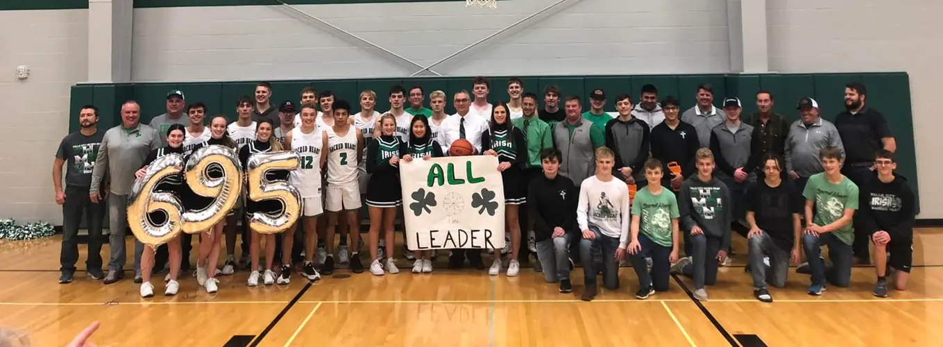 Falls City Sacred Heart Coach Doug Goltz earns Nebraska record 695th career win