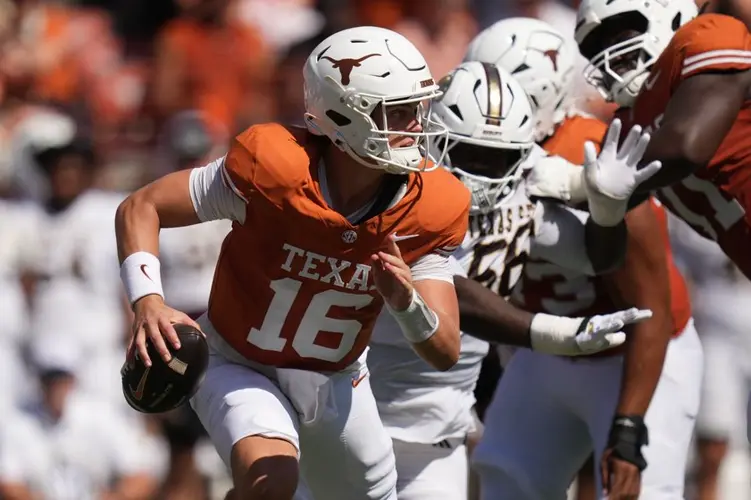 Arch Manning throws four TD passes and No. 5 Texas eases past Texas State in season opener 59-7