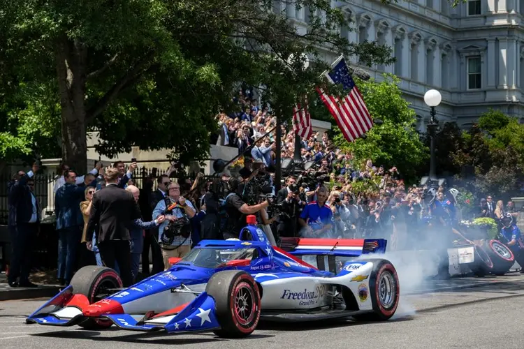 Trump's IndyCar race: Doing 200 in a 25 mph zone with manhole cover-displacing torque