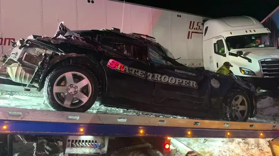 Video shows NSP cruiser smashed by semi during snowstorm