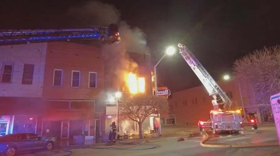 Fire destroys Bert's Pharmacy building in Hastings