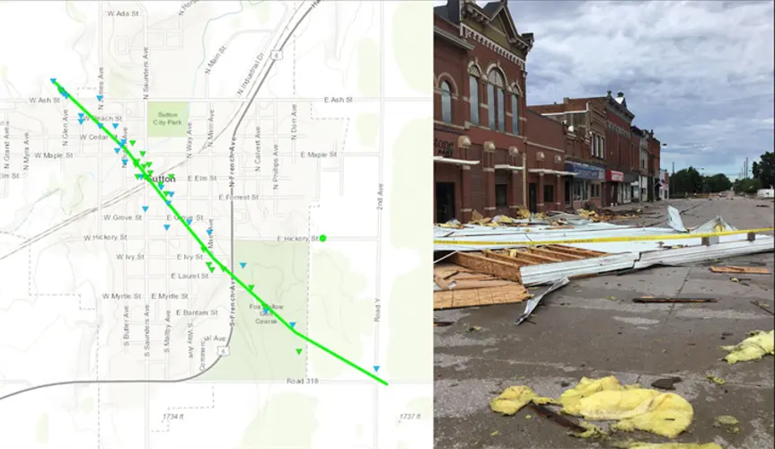 Tornado drags through Sutton on Saturday