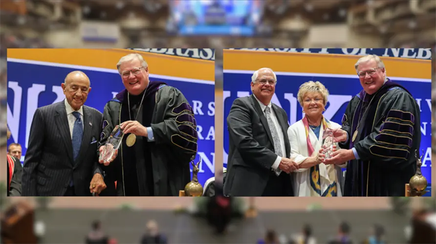Michael Yanney, Tami and Jerry Hellman receive UNK’s highest honor