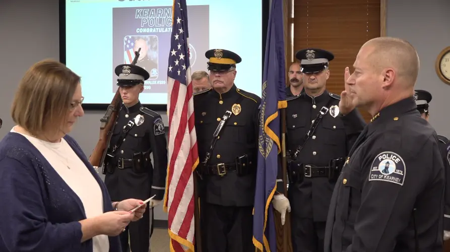 Kearney swears in Gabe Kowalek as New Chief of Police