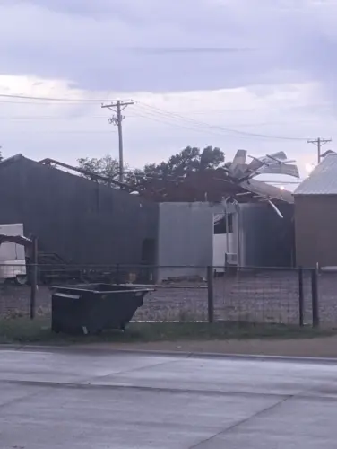 Strong winds cause building, tree damage in Valentine