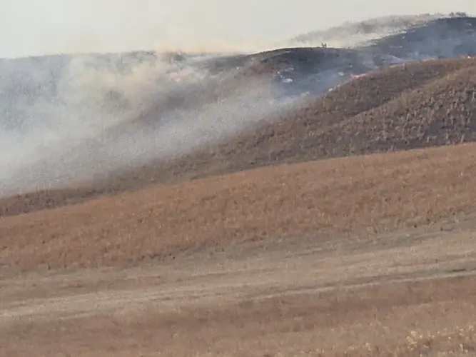 Lightning sparks grass fire near Mullen
