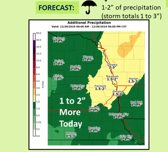 Heavy rain today, heavy snow overnight for northeast Nebraska