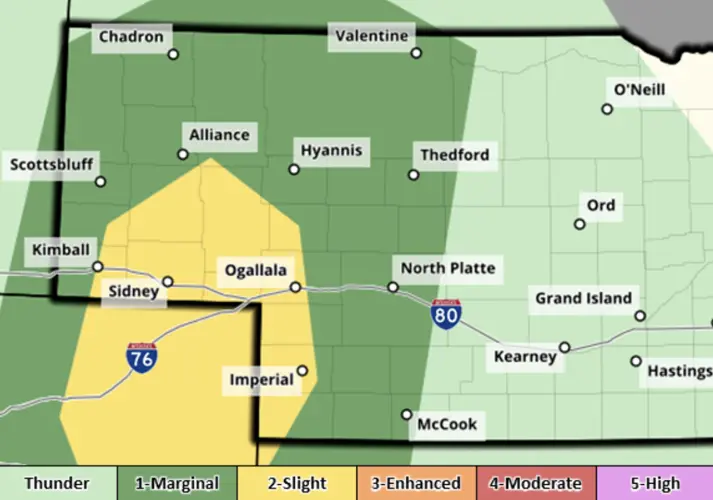 Severe storms possible over Nebraska panhandle Friday afternoon