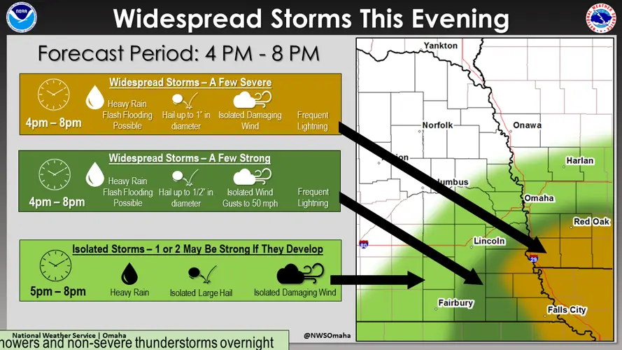 Severe Weather Could Continue For Southeast Nebraska, Southwest Iowa, and Northwest Missouri This Evening