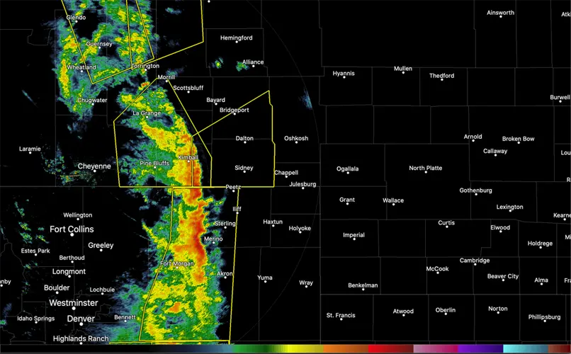 Severe thunderstorm warning: Cheyenne, Kimball, Morrill and Banner Counties