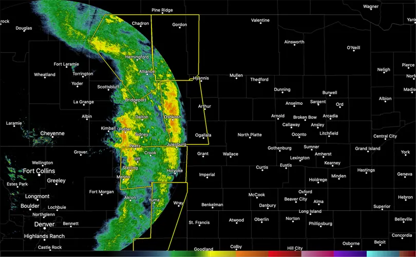 Wind gusts of 70 MPH in Garden, Deuel Counties