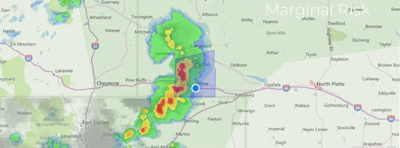 Severe Thunderstorm Warning for Cheyenne and Morrill Counties