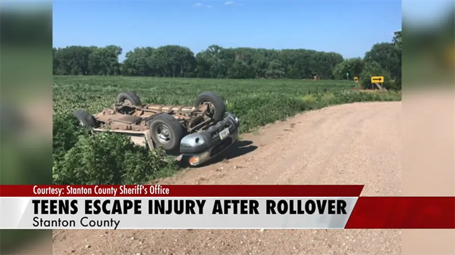 Teens escape injury in Stanton County rollover accident
