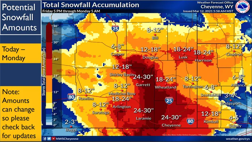'One in a hundred year storm' targeting Wyoming, Colorado front range