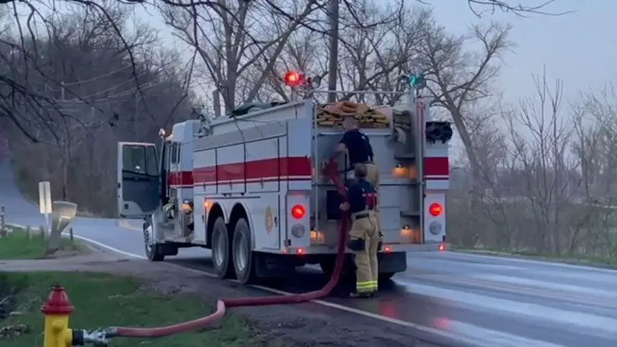 Firefighters battle blaze at N.P. Dodge Park