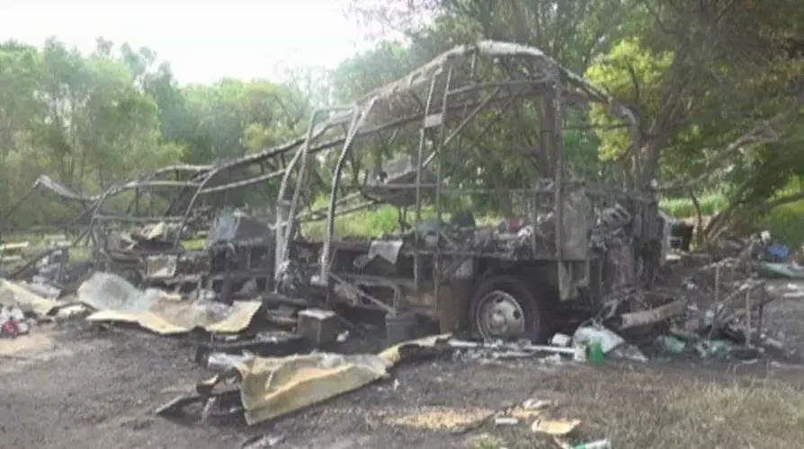 Motorhome engulfs in flames, no injuries but total loss