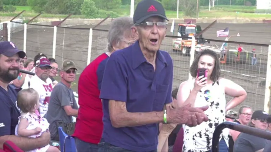 Army specialist surprises grandparents at Tractor Pull