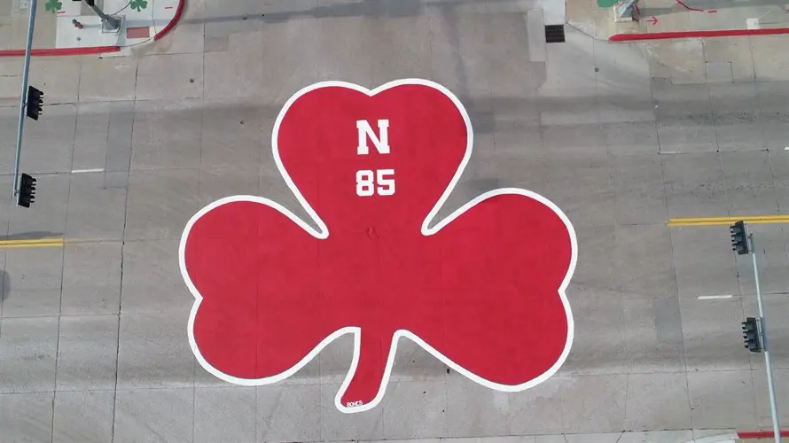Irish Capital of Nebraska paints famed shamrock red in support of Huskers