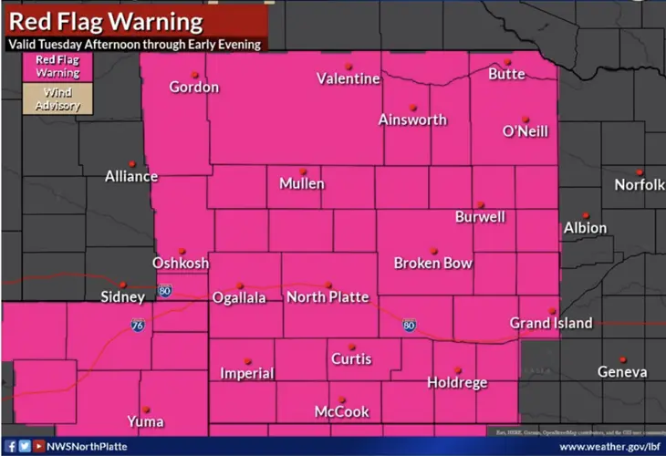 Multiple counties in red flag warning