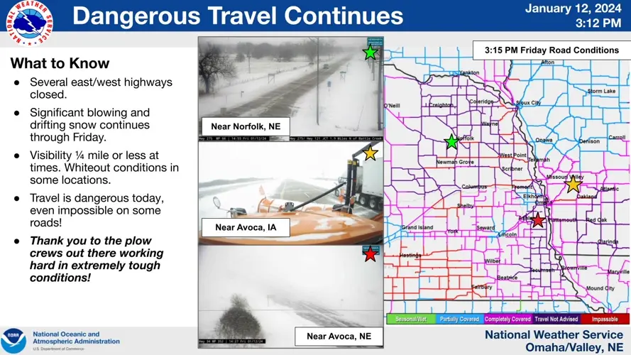 Winter Storm Warnings and Blizzard Warnings issued for parts of Nebraska
