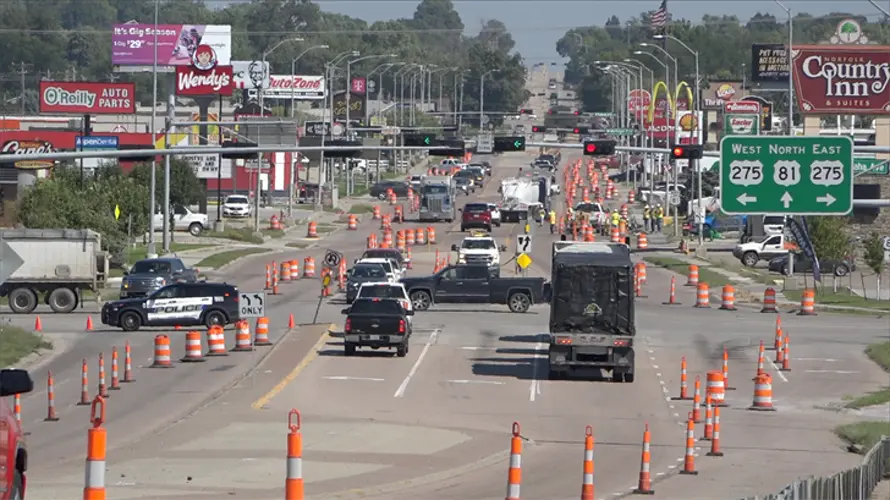 Overnight road work on Hwy 81 in Norfolk