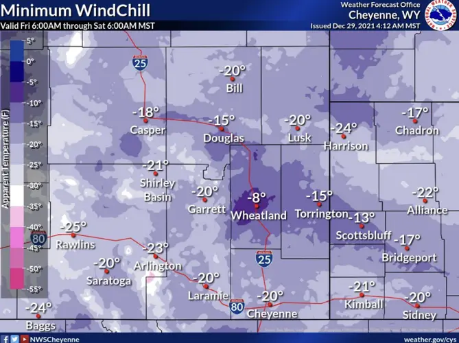 Frigid wind chills, possible snow to ring in 2022