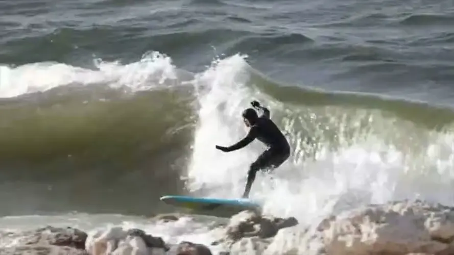 Surfer catches waves in western Nebraska