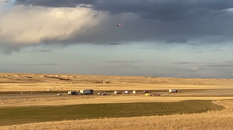 Medical helicopter responds to vehicle rollover near Potter