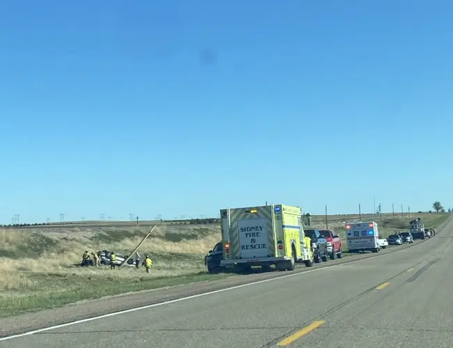 Vehicle rollover Thursday morning on Highway 385