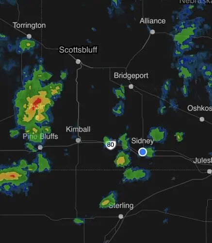 Severe Thunderstorm Warning for Scotts Bluff, Kimball, and Banner Counties