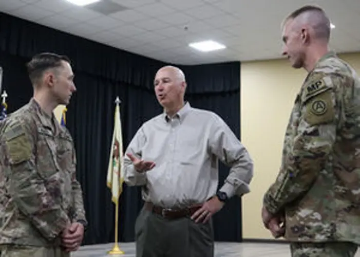 Gov. Ricketts visits 1057th Military Police Company Members in Middle East