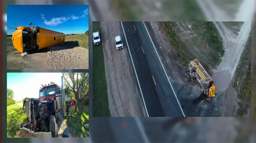 Chase County school bus driver cited following crash; Children remain hospitalized