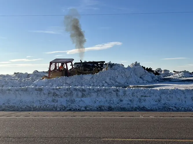 Work continues on snowbound train
