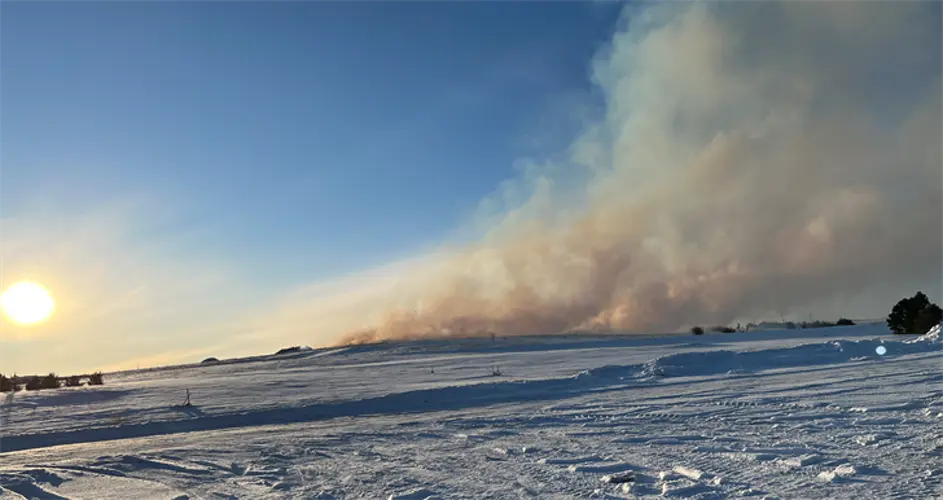 Smoky skyline result of landfill controlled burn