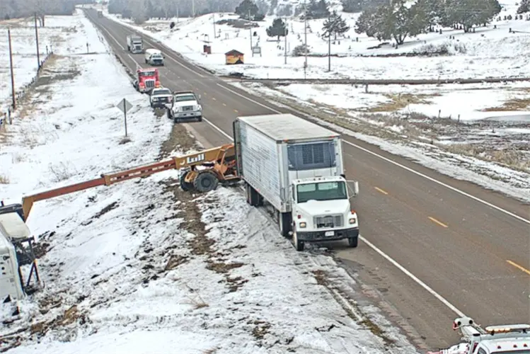 Truck accident closes right shoulder of U.S. Highway 26