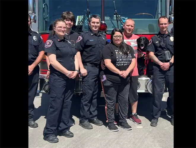 Sterling firefighters rescue dog in structure fire