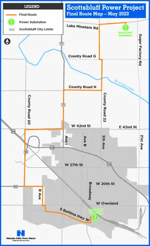 NPPD announces final line route for Scottsbluff Power Project
